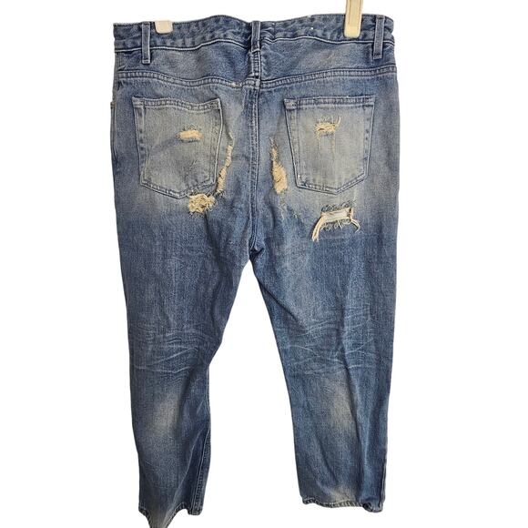 Acne Studios Womens Pop Trash Distressed Straight Cropped Jeans Sz 38 US 29/30 - Picture 8 of 11